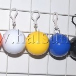 Compressed Raincoats in colored balls with keyrings