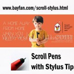Custom Scroll Stylus, ball pen/stylus/scroll 3 in 1 Combo,